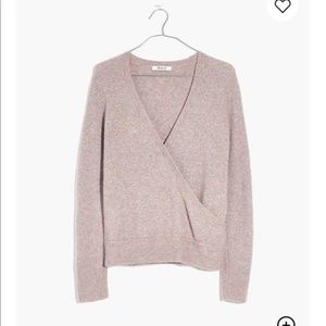 Madewell Wrap Front Pullover Sweater In Coziest Yarn